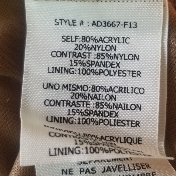 A'Reve Sweater Dress. Lace Crocheted Trim and Cowl Neck. Hem Contrast. Size S. - Picture 8 of 8